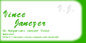 vince janczer business card